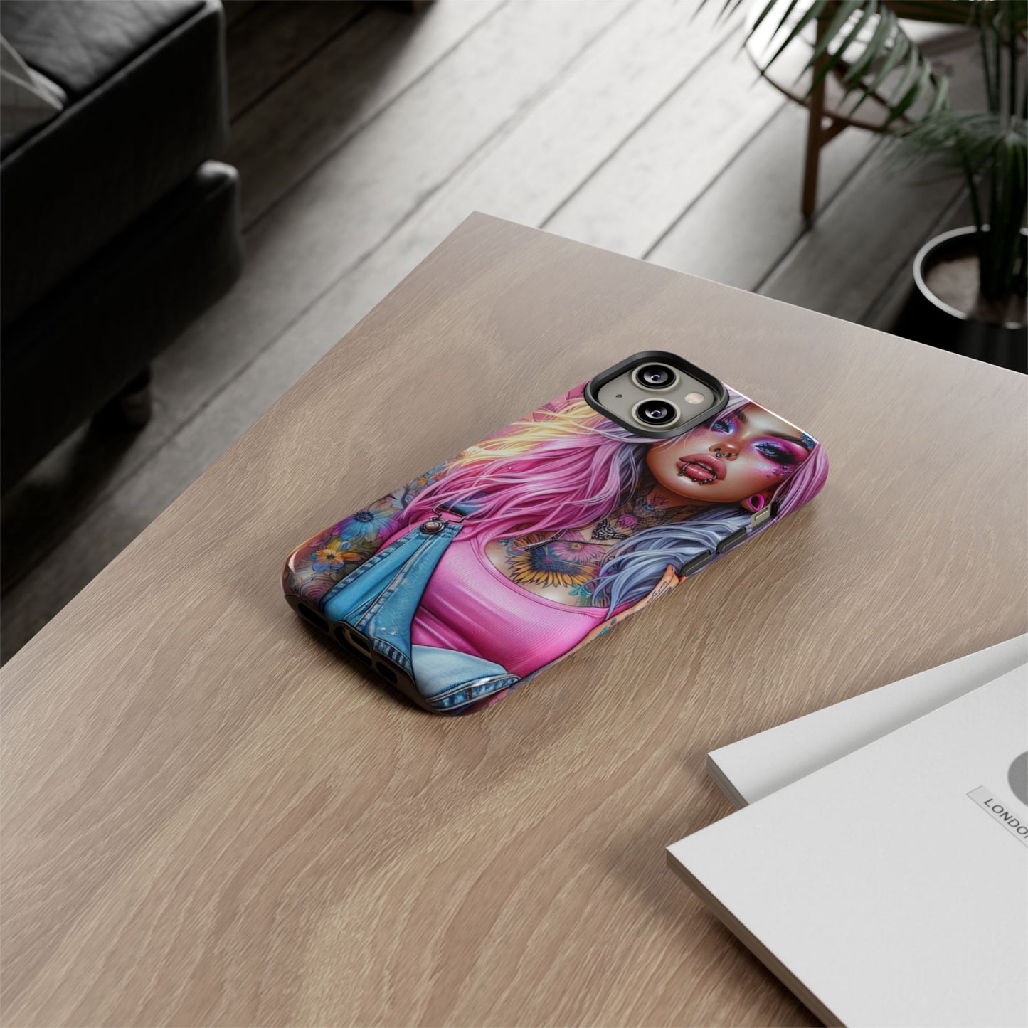 Sunset Glow – Pastel Punk & Floral Ink Mobile Cover