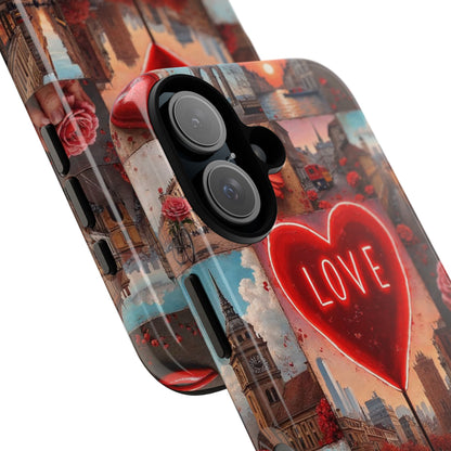 Neon Love Heart & Rose Phone Case