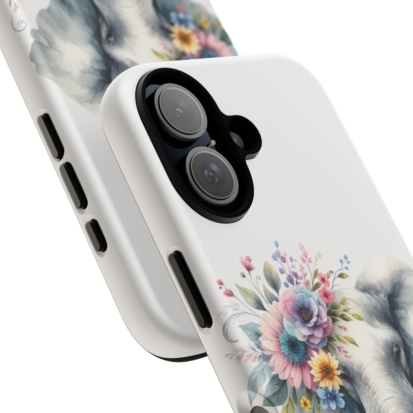 Floral Elephant Mobile Cover – Elegant Watercolor Art