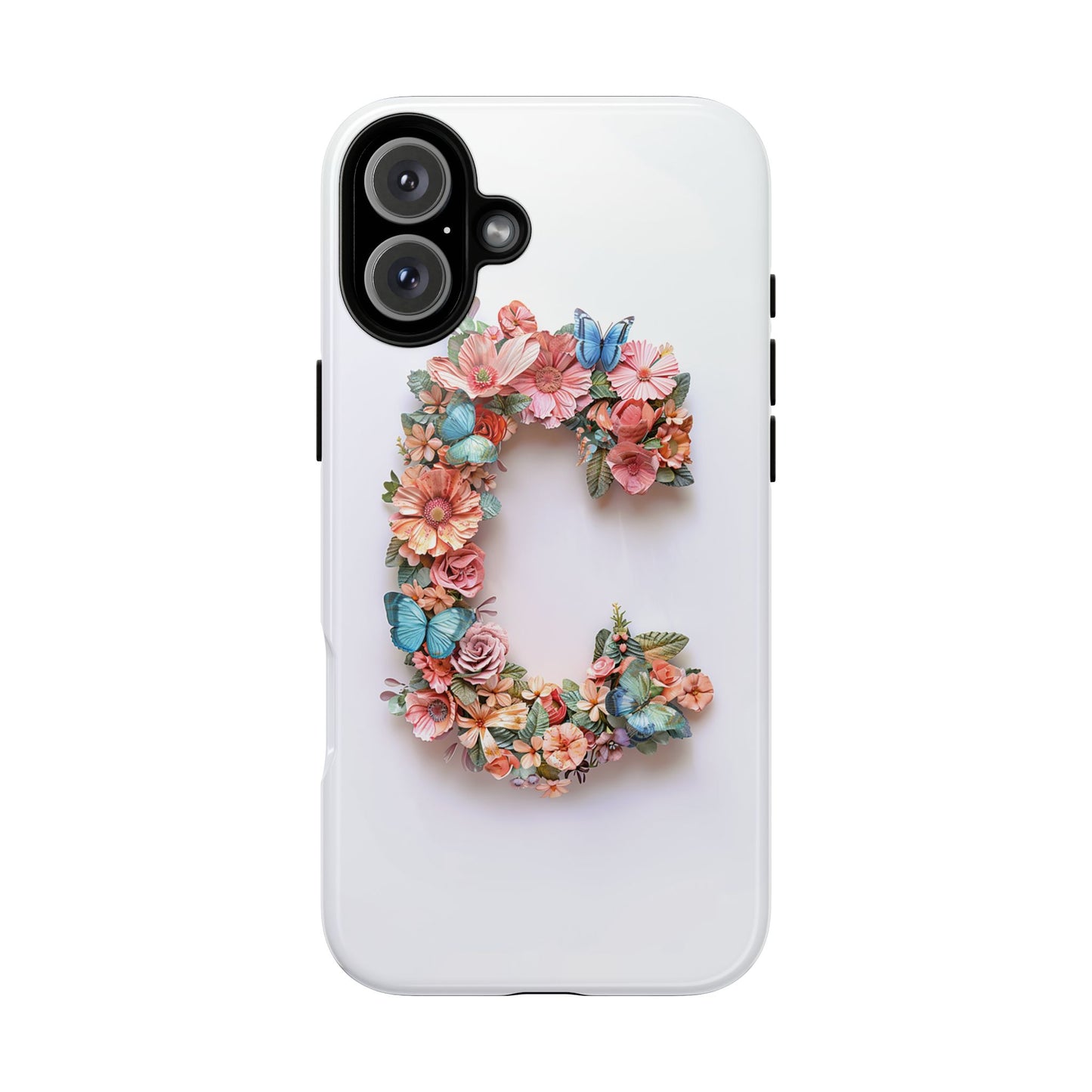 Floral Letter C Phone Case – Personalized Aesthetic Cover for iPhone, Samsung & Google Pixel