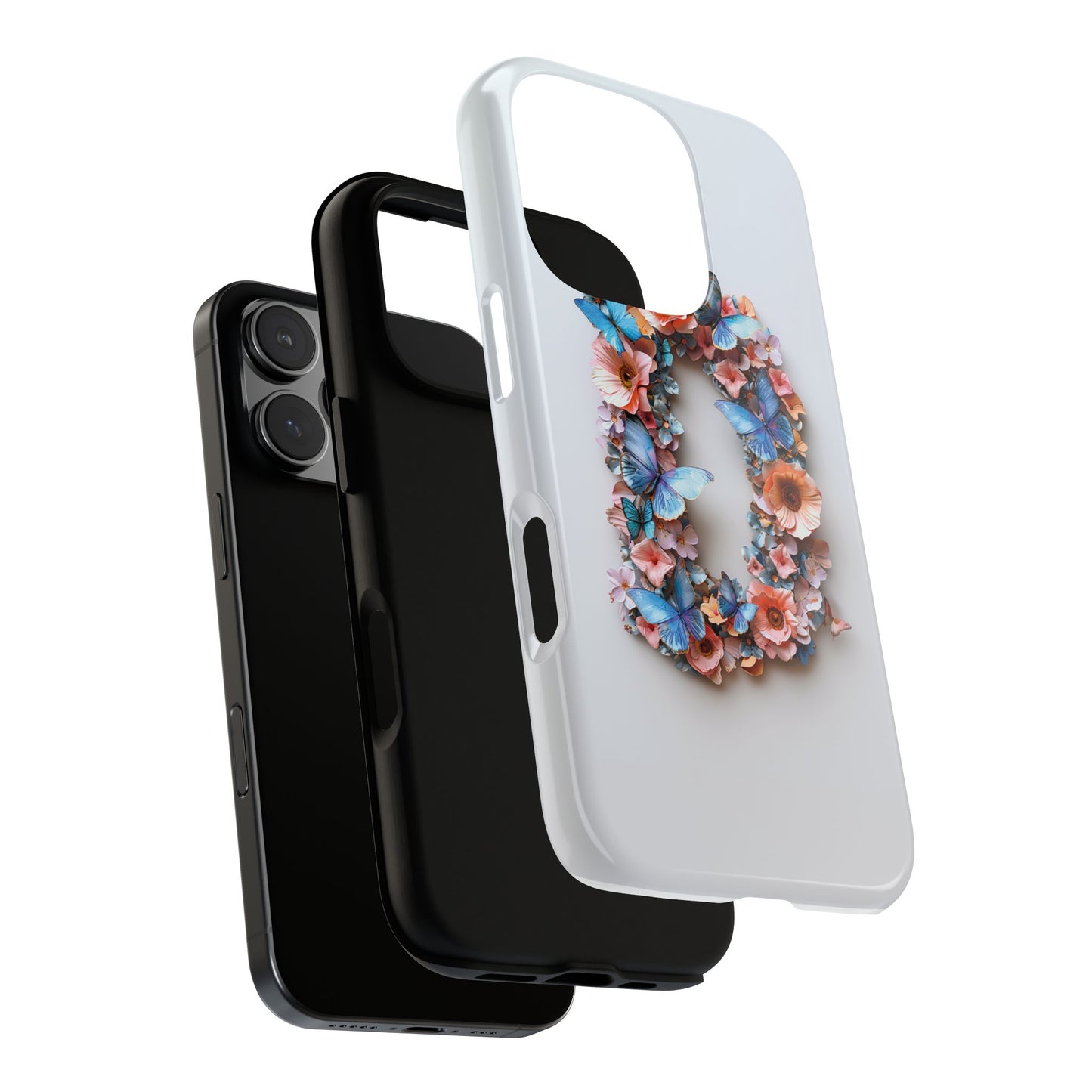 Floral Letter D Phone Case – Personalized Aesthetic Cover for iPhone, Samsung & Google Pixel