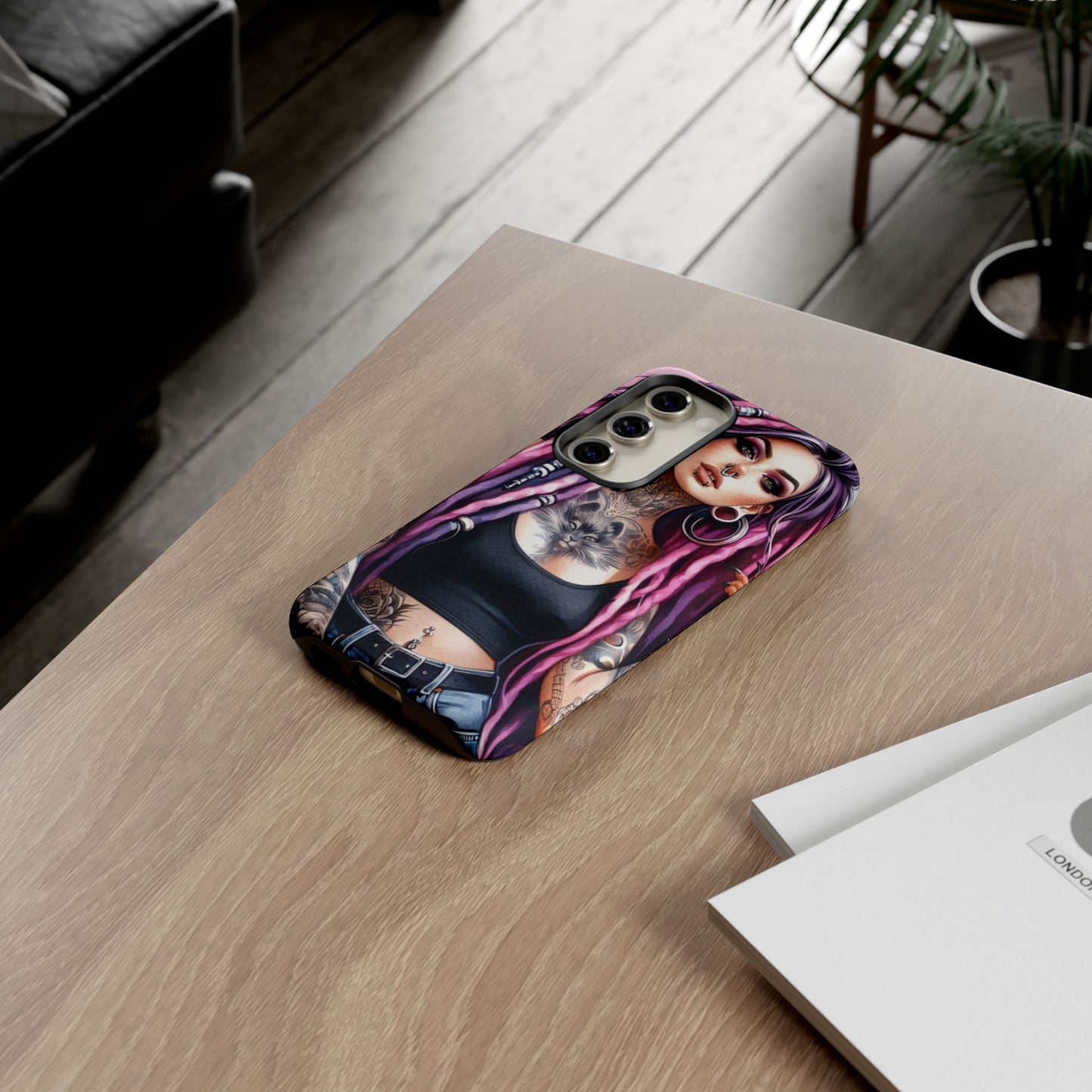 Tattooed Rebel – Gothic Cat Spirit Mobile Cover