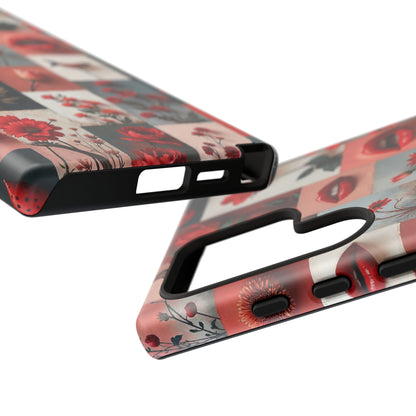 Red Flowers & Lips Collage Phone Case