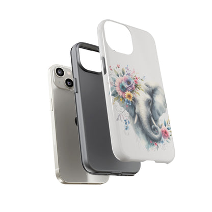 Floral Elephant Mobile Cover – Elegant Watercolor Art