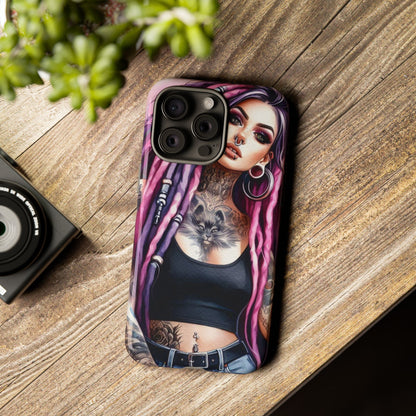 Tattooed Rebel – Gothic Cat Spirit Mobile Cover