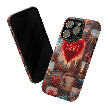 Neon Love Heart & Rose Phone Case