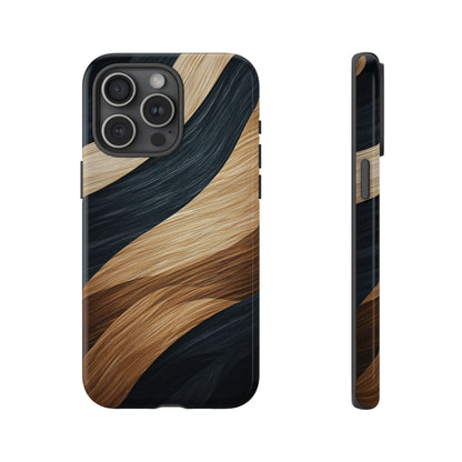 Metallic Black & Gold Zebra Stripes Phone Case for iPhone, Samsung & Google Pixel