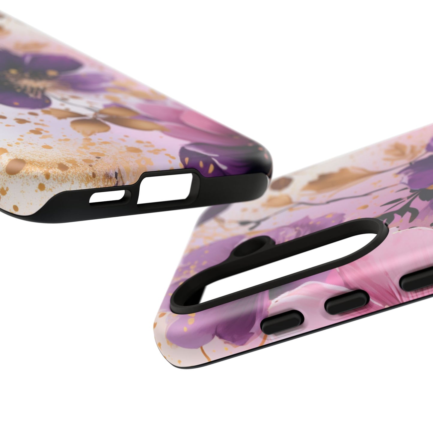Luxury Purple & Gold Floral Aesthetic Mobile Case
