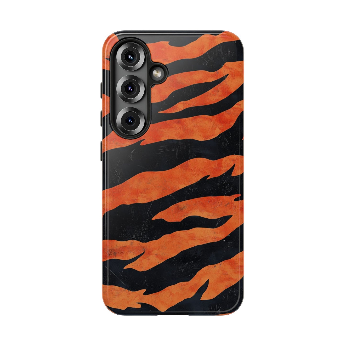 Burnt Orange & Black Tiger Stripes Phone Case for iPhone, Samsung & Google Pixel
