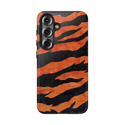 Burnt Orange & Black Tiger Stripes Phone Case for iPhone, Samsung & Google Pixel