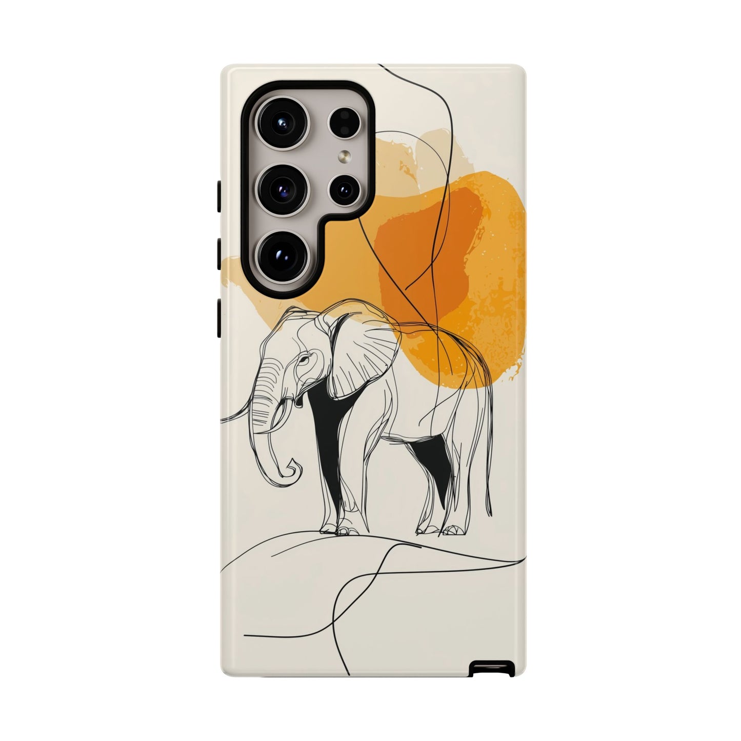 Grace in Strength: Abstract Elephant Sketch Phone Case for iPhone, Samsung & Pixel