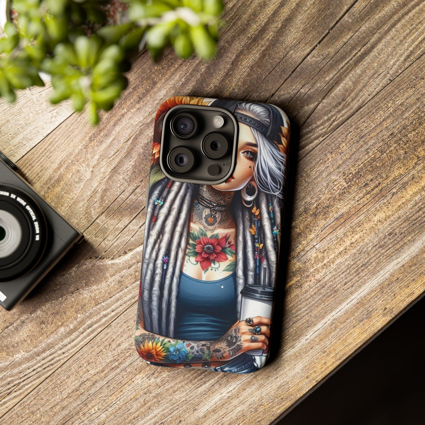Sunflower Queen – Boho Rebel Tattoo Mobile Cover