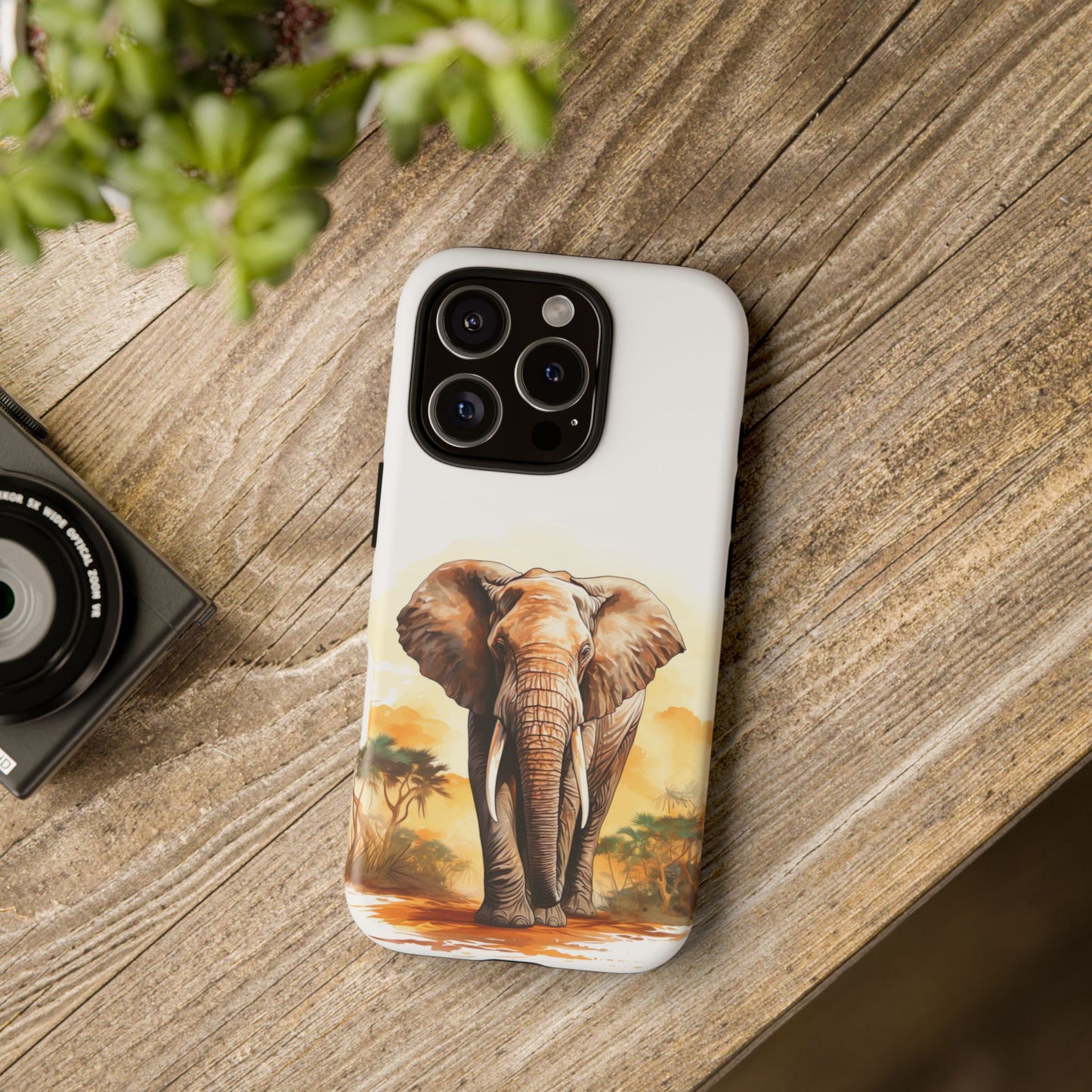 Safari Elephant Watercolor Mobile Cover – Majestic Wildlife Art