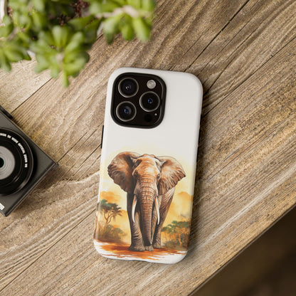 Safari Elephant Watercolor Mobile Cover – Majestic Wildlife Art