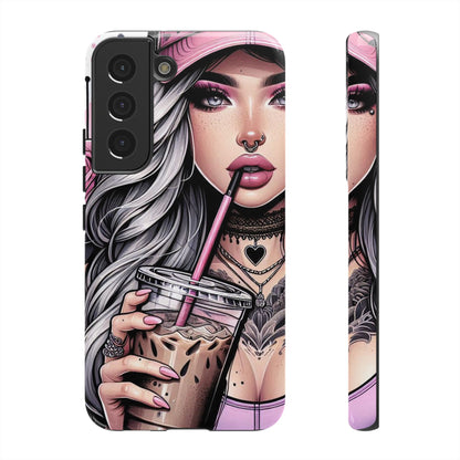 Pink Aesthetic Rebel – Iced Coffee & Inked Beauty Mobile Cover