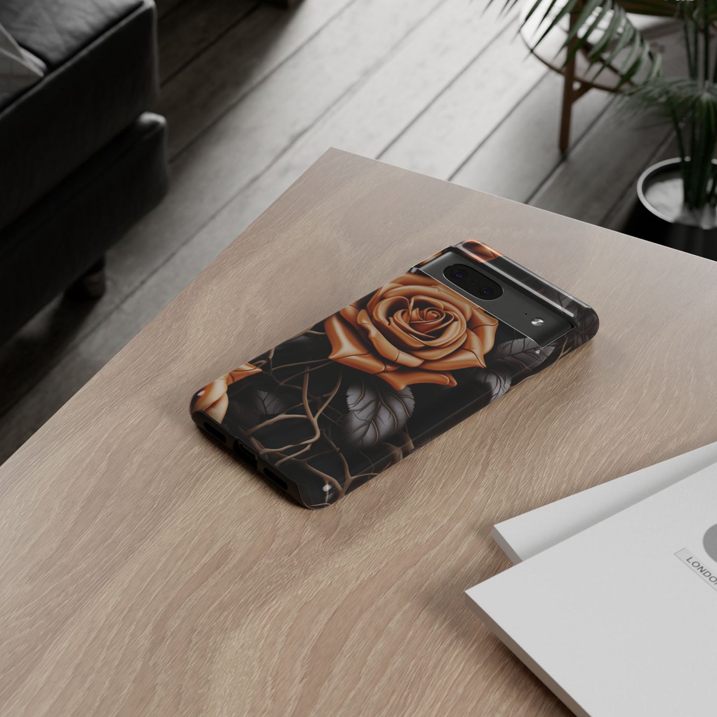 Midnight Gold Rose Mobile Case