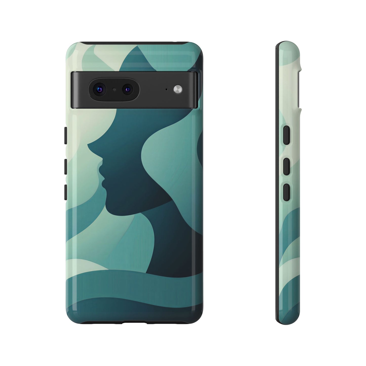 Whispers in Waves – Abstract Silhouette Phone Case for iPhone, Google Pixel, Samsung