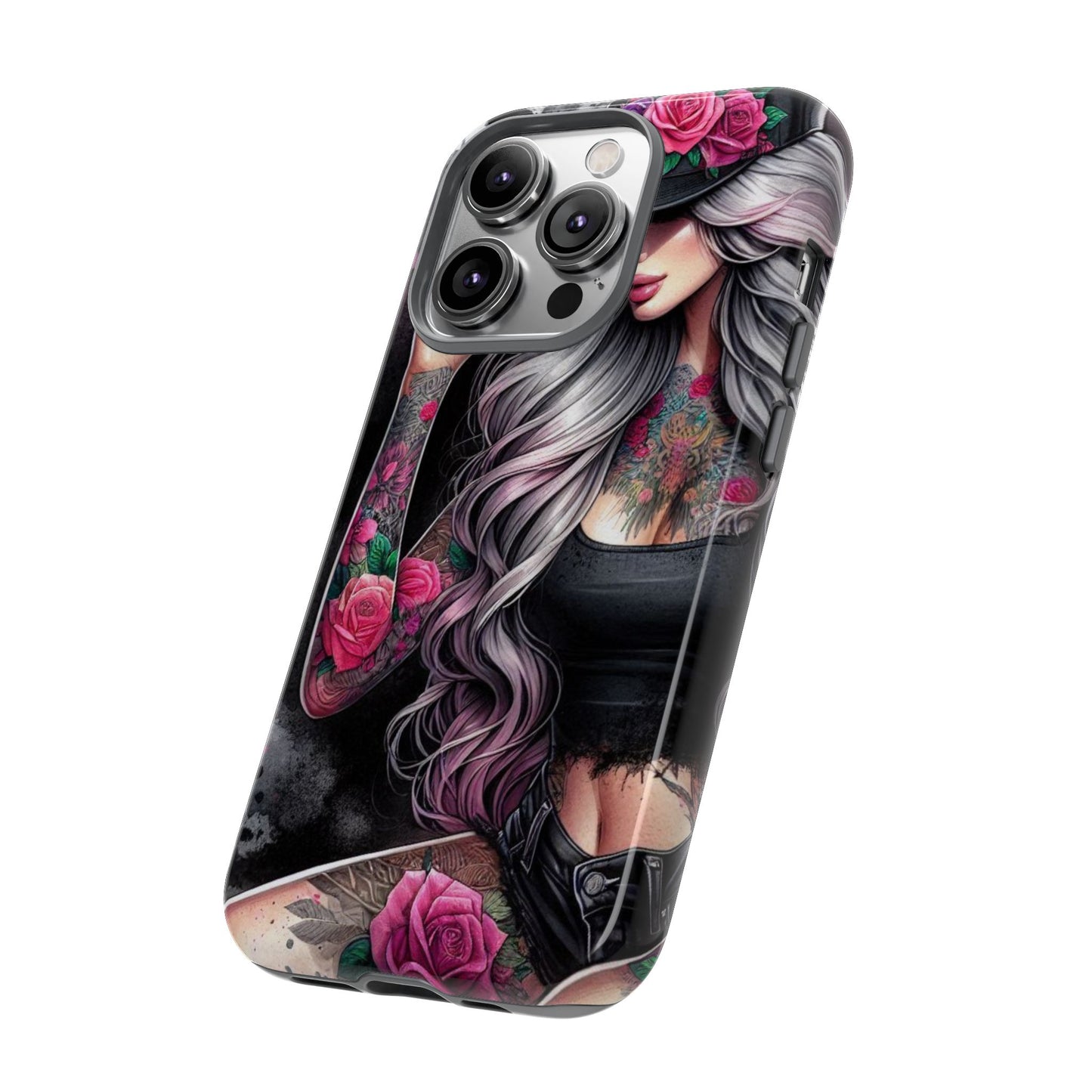 Ink & Roses – Edgy Floral Rebel Mobile Cover