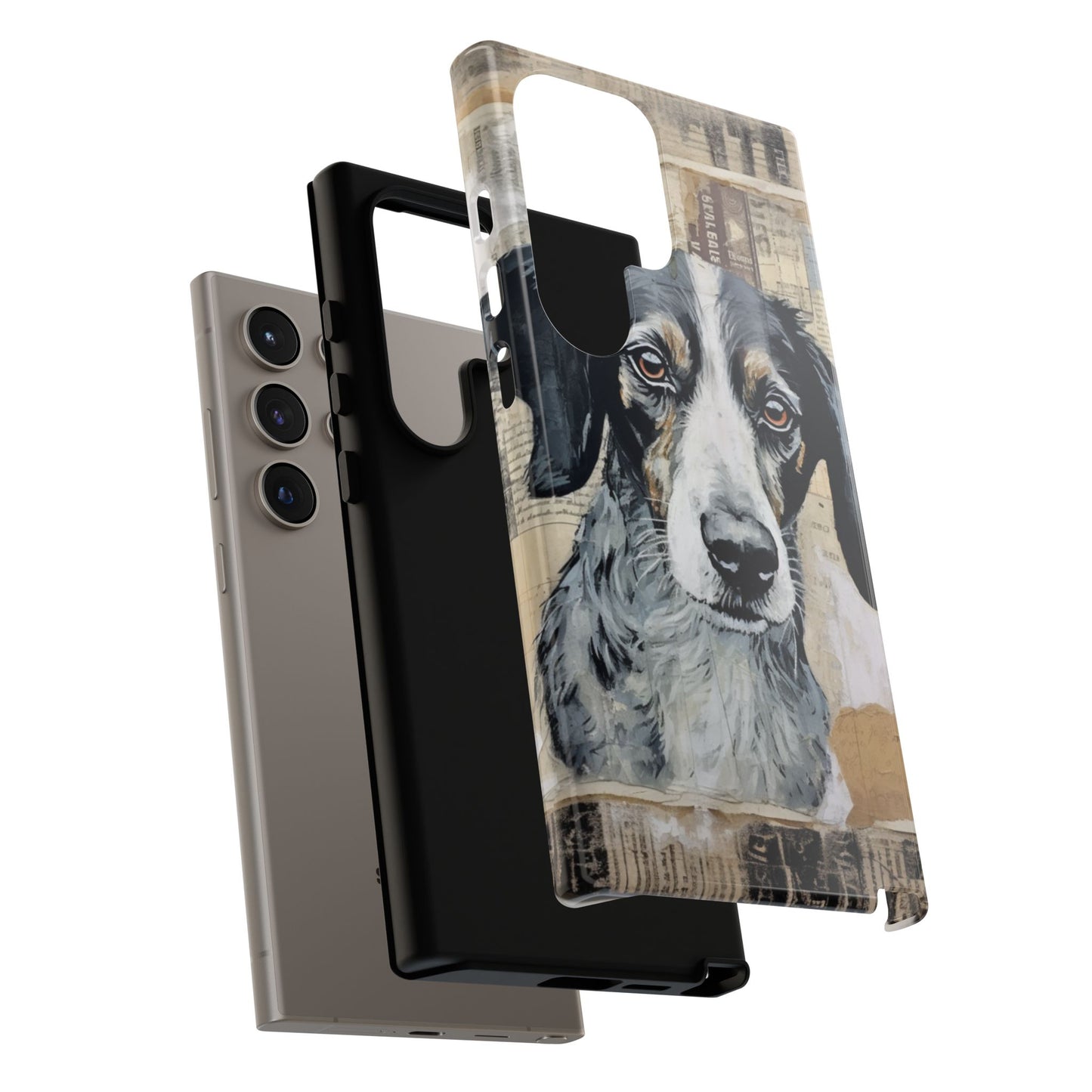 Rustic Dog Portrait – Vintage Collage Style