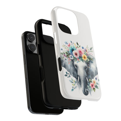Floral Crown Elephant Mobile Cover – Elegant Watercolor Art