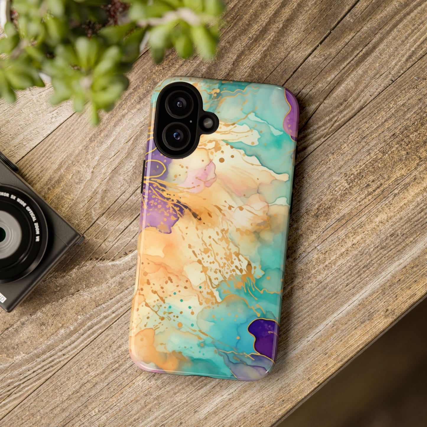 Golden Aura Abstract Watercolor Mobile Case
