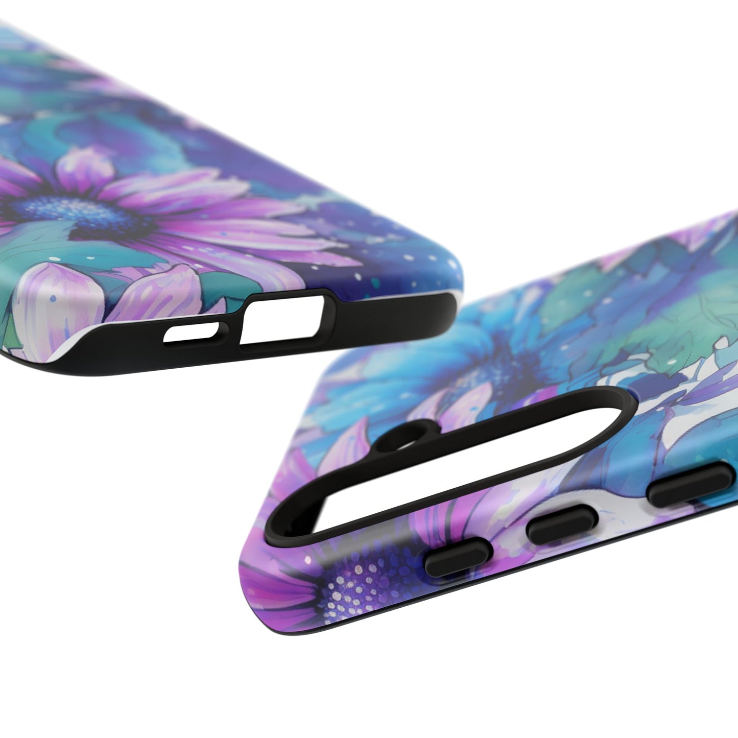 Dreamy Blue & Purple Floral Watercolor Mobile Case