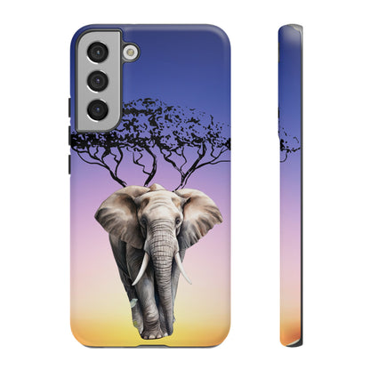 Surreal Elephant Tree Mobile Cover – Dreamy Sunset Fantasy