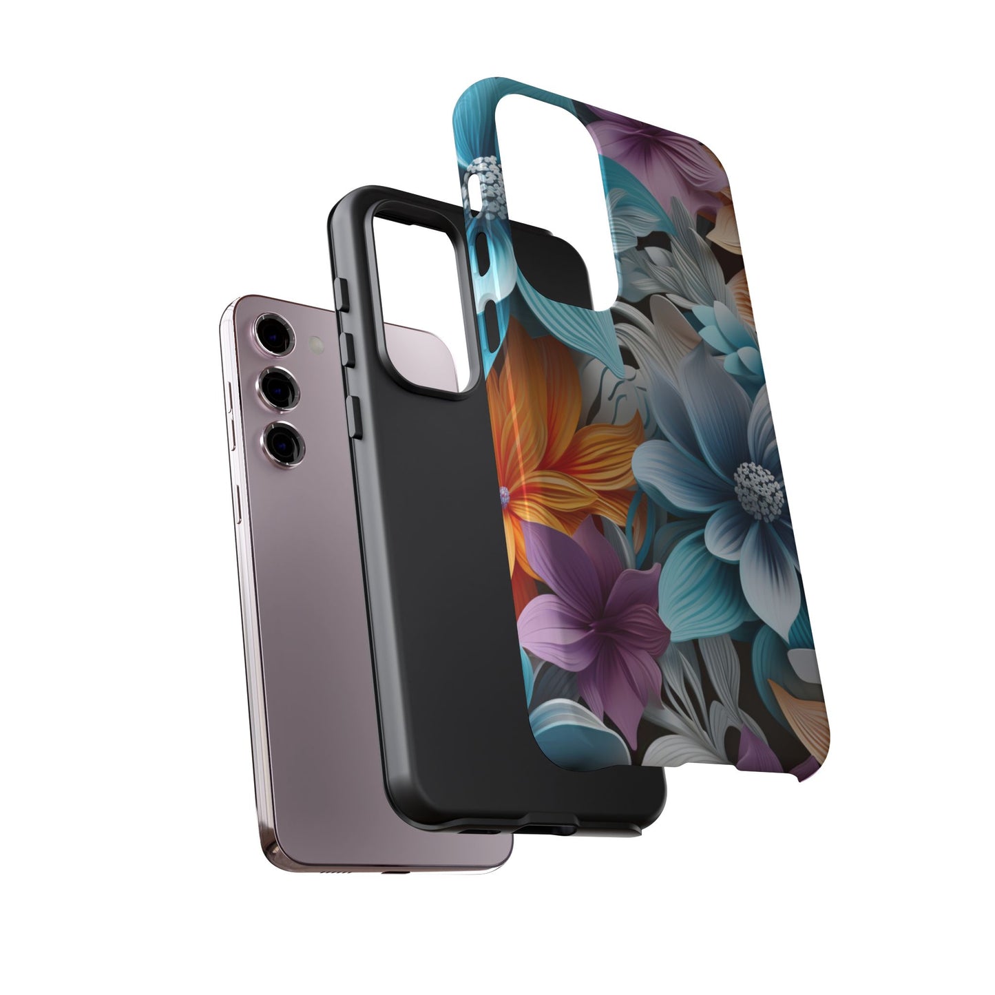 Elegant 3D Floral Bloom Mobile Case – Vivid & Artistic