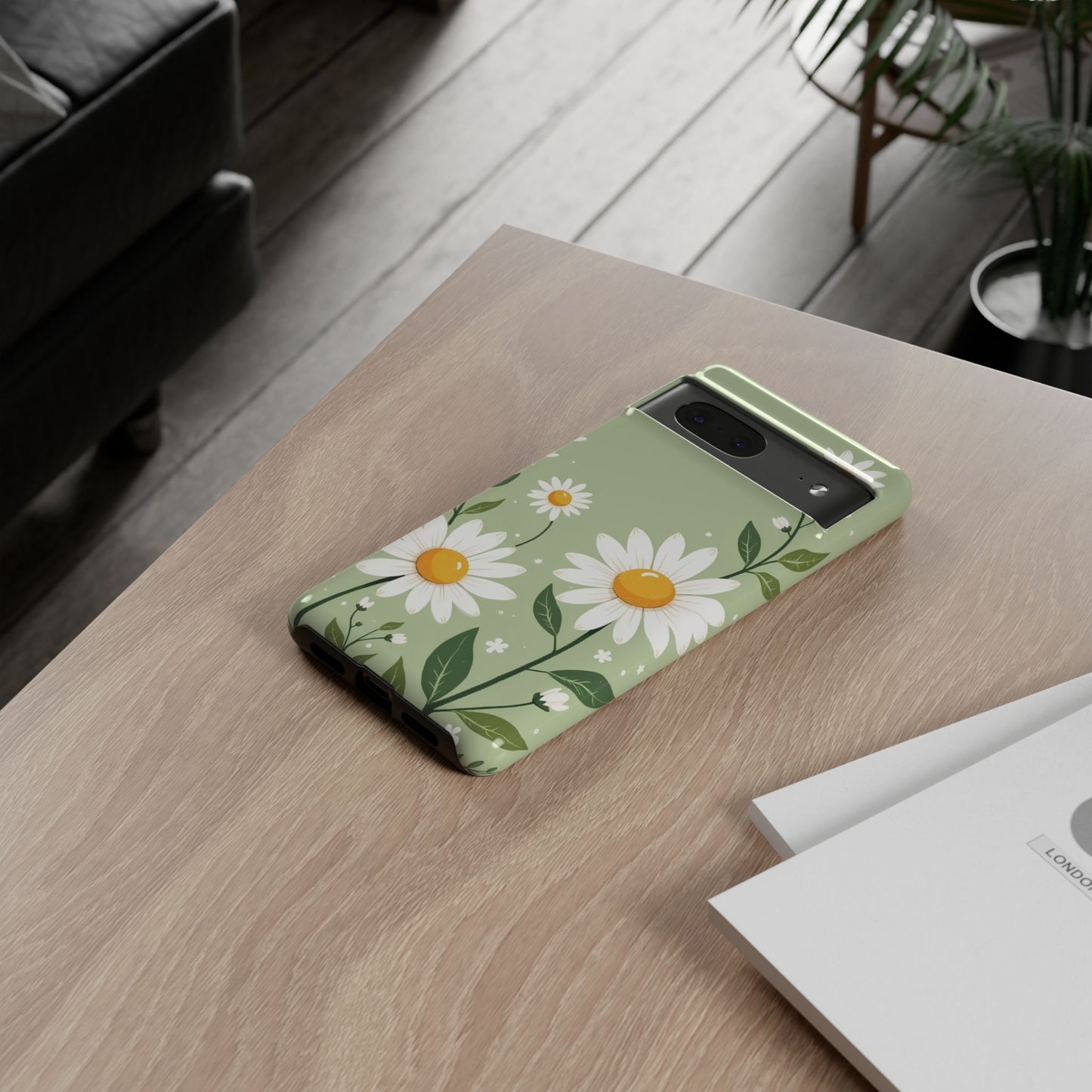Green Floral Case, Daisy Pattern Design, Iphone Case Design, Perfect Gift For Her