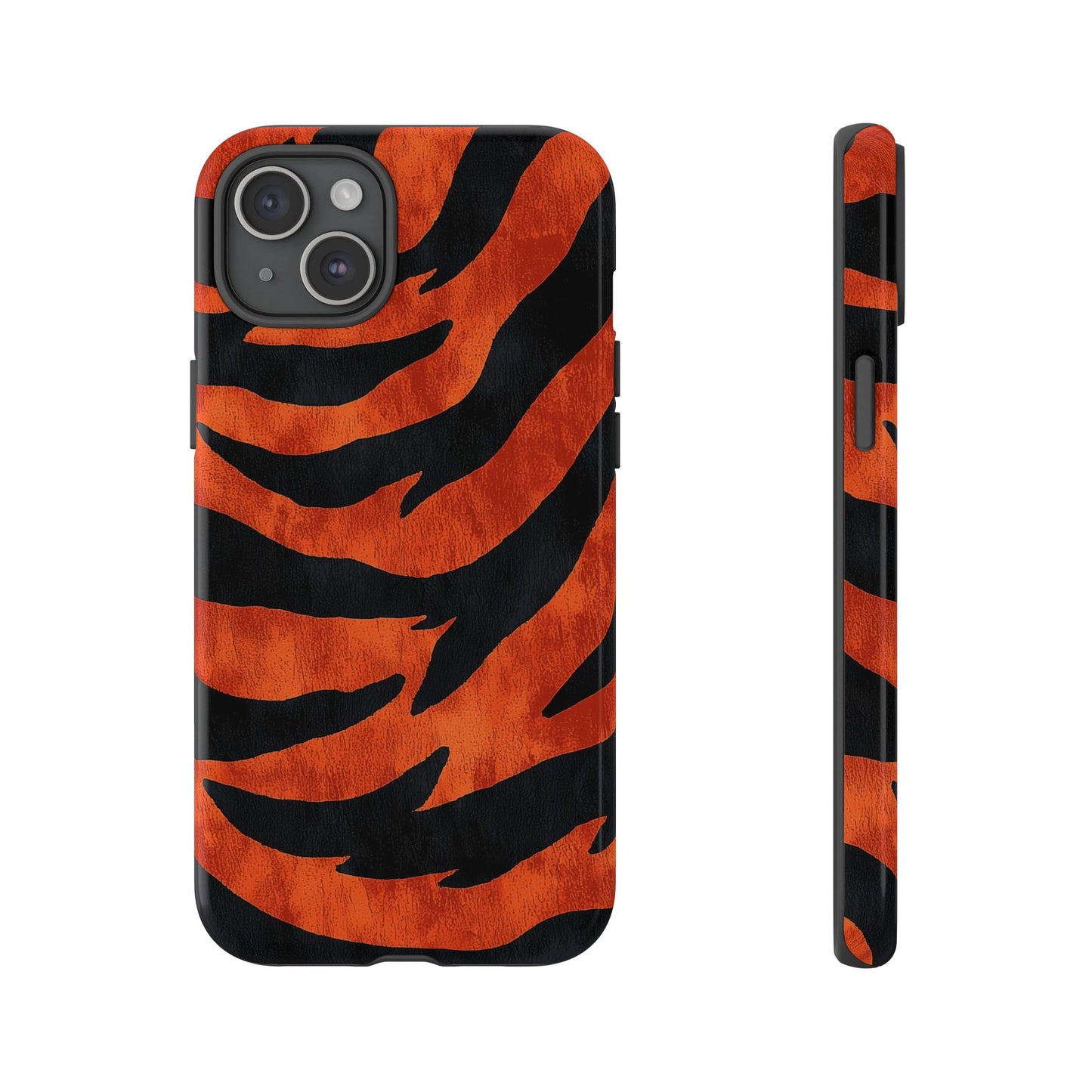 Fiery Orange & Black Tiger Stripes Phone Case for iPhone, Samsung & Google Pixel