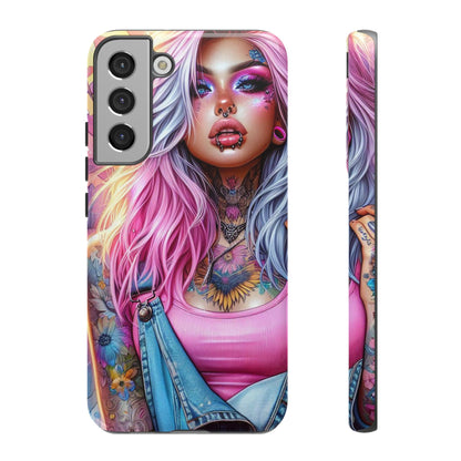 Sunset Glow – Pastel Punk & Floral Ink Mobile Cover