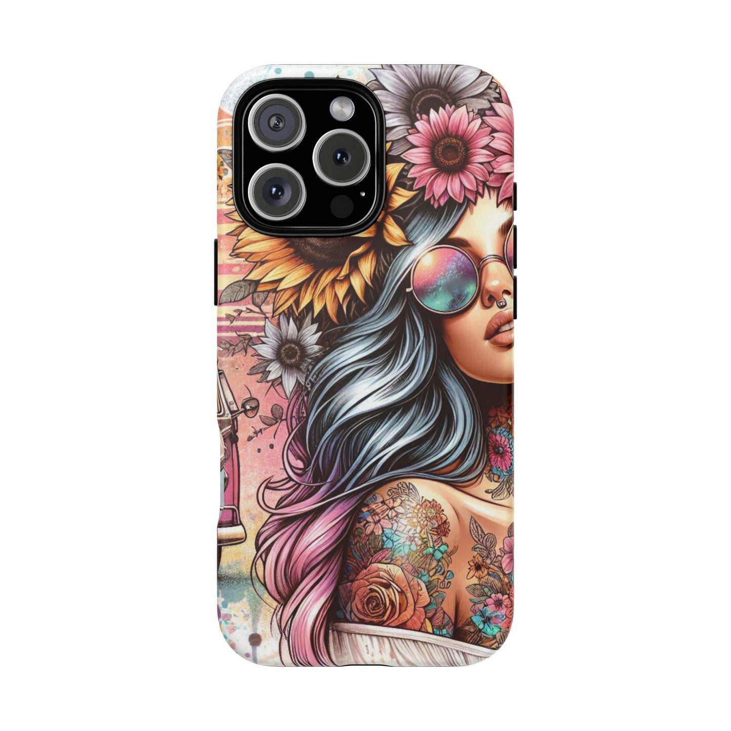 Retro Boho Wanderer – Sunflower Hippie Van Mobile Cover