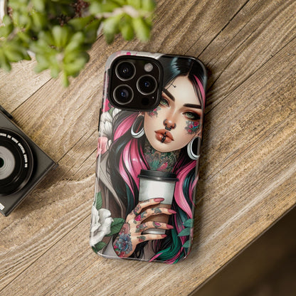 Tattooed Coffee Lover Art Mobile Case