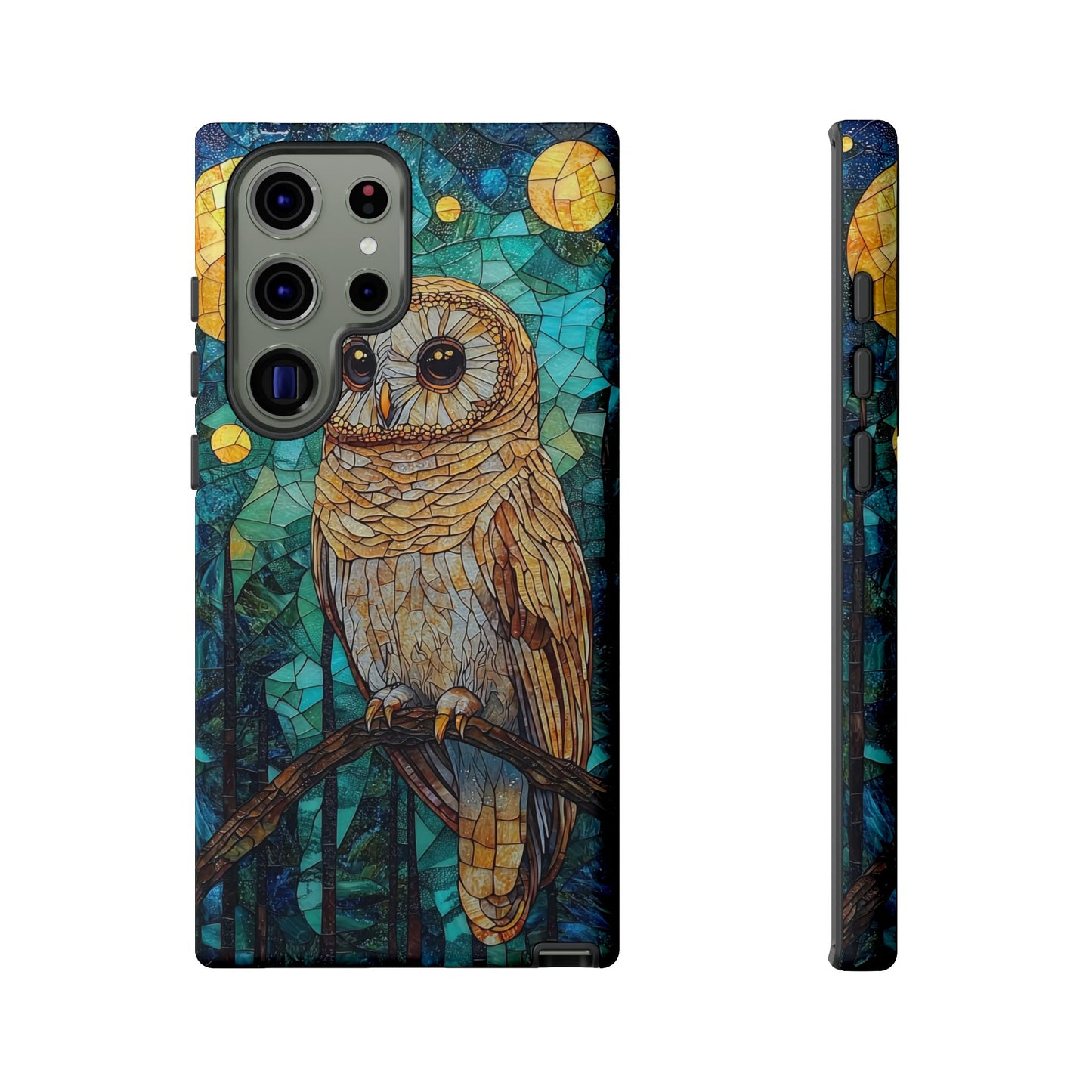 Nocturnal Wisdom – Stained Glass Owl Phone Case for iPhone, Samsung & Pixel
