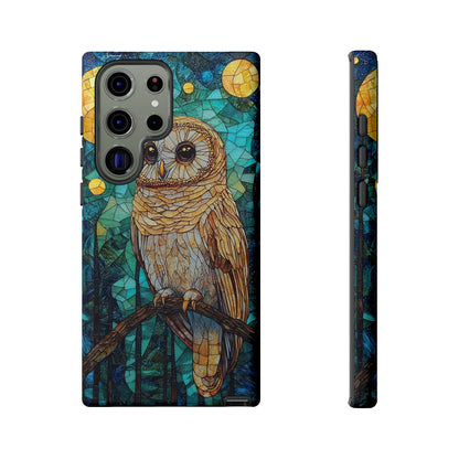 Nocturnal Wisdom – Stained Glass Owl Phone Case for iPhone, Samsung & Pixel