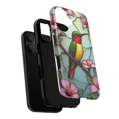 Elegant Hummingbird with Floral Mosaic | Artistic Nature Design