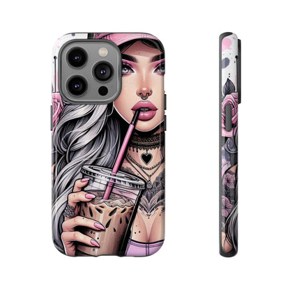 Pink Aesthetic Rebel – Iced Coffee & Inked Beauty Mobile Cover