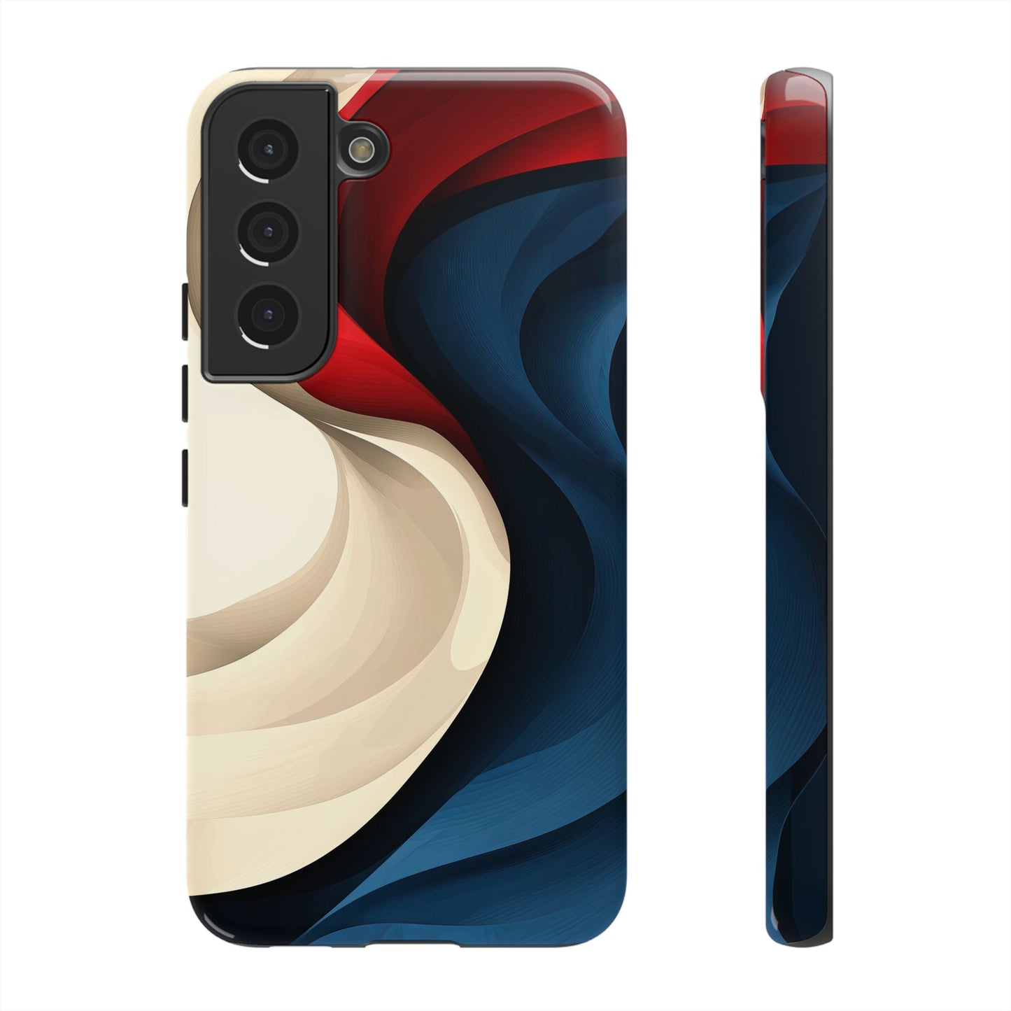 Crimson Current – Flowing Abstract Wave Phone Case for iPhone, Samsung & Pixel