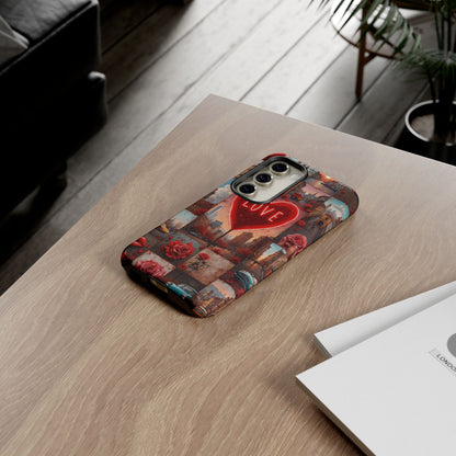 Neon Love Heart & Rose Phone Case