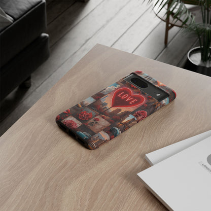 Neon Love Heart & Rose Phone Case