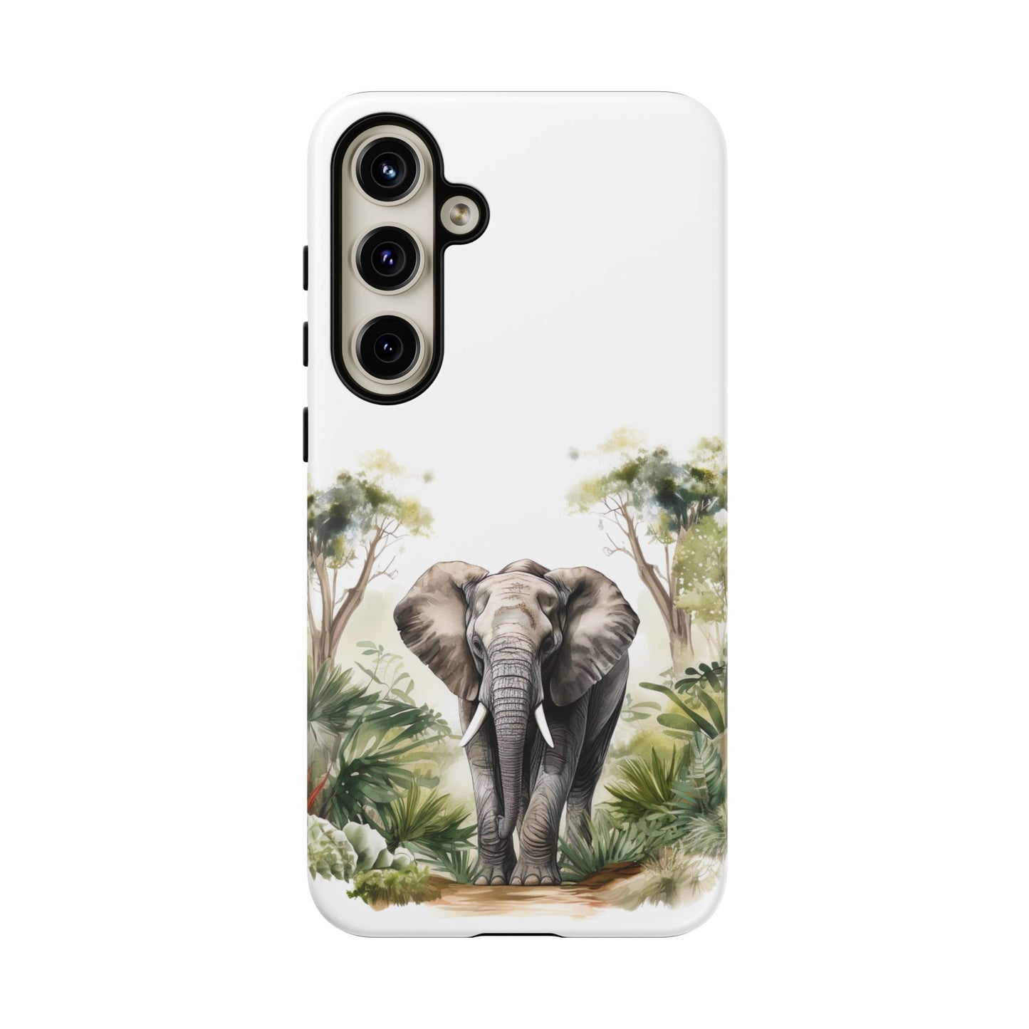 Serene Jungle Elephant Mobile Cover – Watercolor Wildlife Design