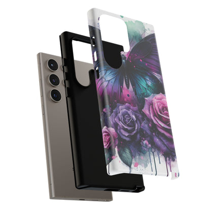 Mystic Bloom – Vibrant Butterfly & Rose Art Mobile Cover