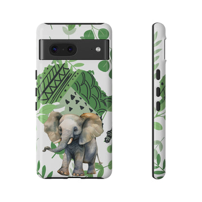 Playful Baby Elephant Mobile Cover – Tropical Boho Art