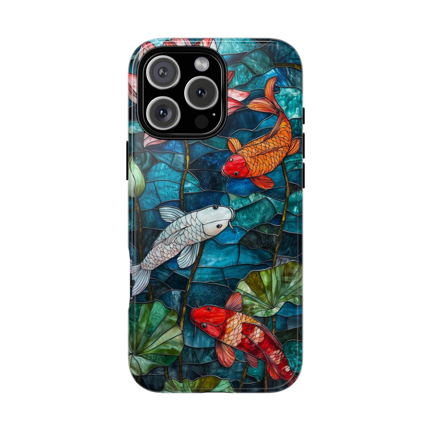 Lotus Serenity" – Koi Pond Stained Glass Case or iPhone, Samsung & Pixel