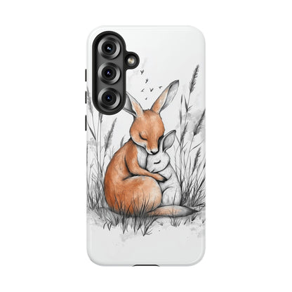Bunny Embrace: Watercolor Woodland Hug Phone Case for iPhone, Samsung & Pixel