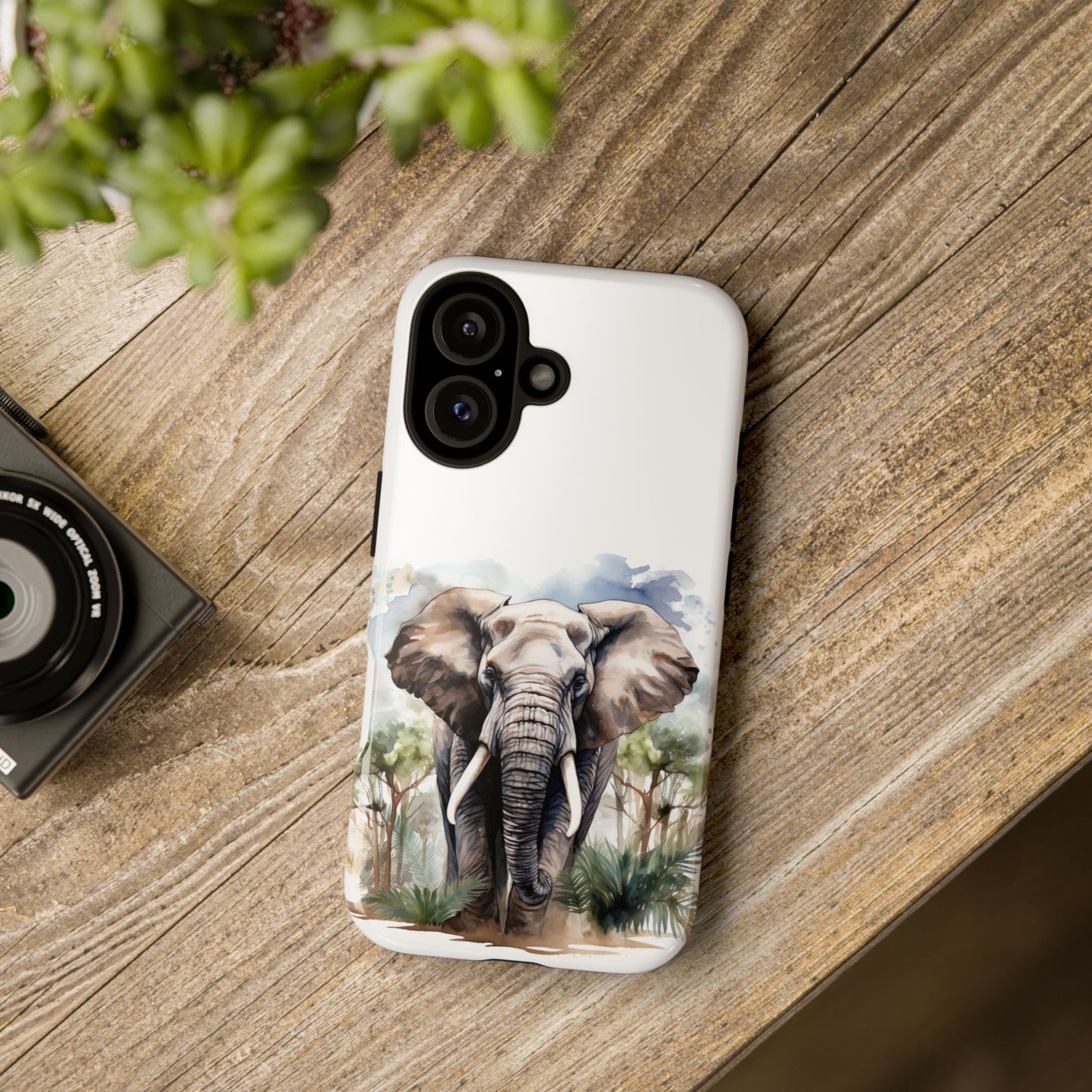 Majestic Watercolor Elephant Mobile Cover – Artistic Wildlife Design