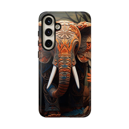 Elegant Artistic Elephant Mobile Cover – Intricate Paper-Cut Design