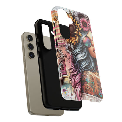 Retro Boho Wanderer – Sunflower Hippie Van Mobile Cover