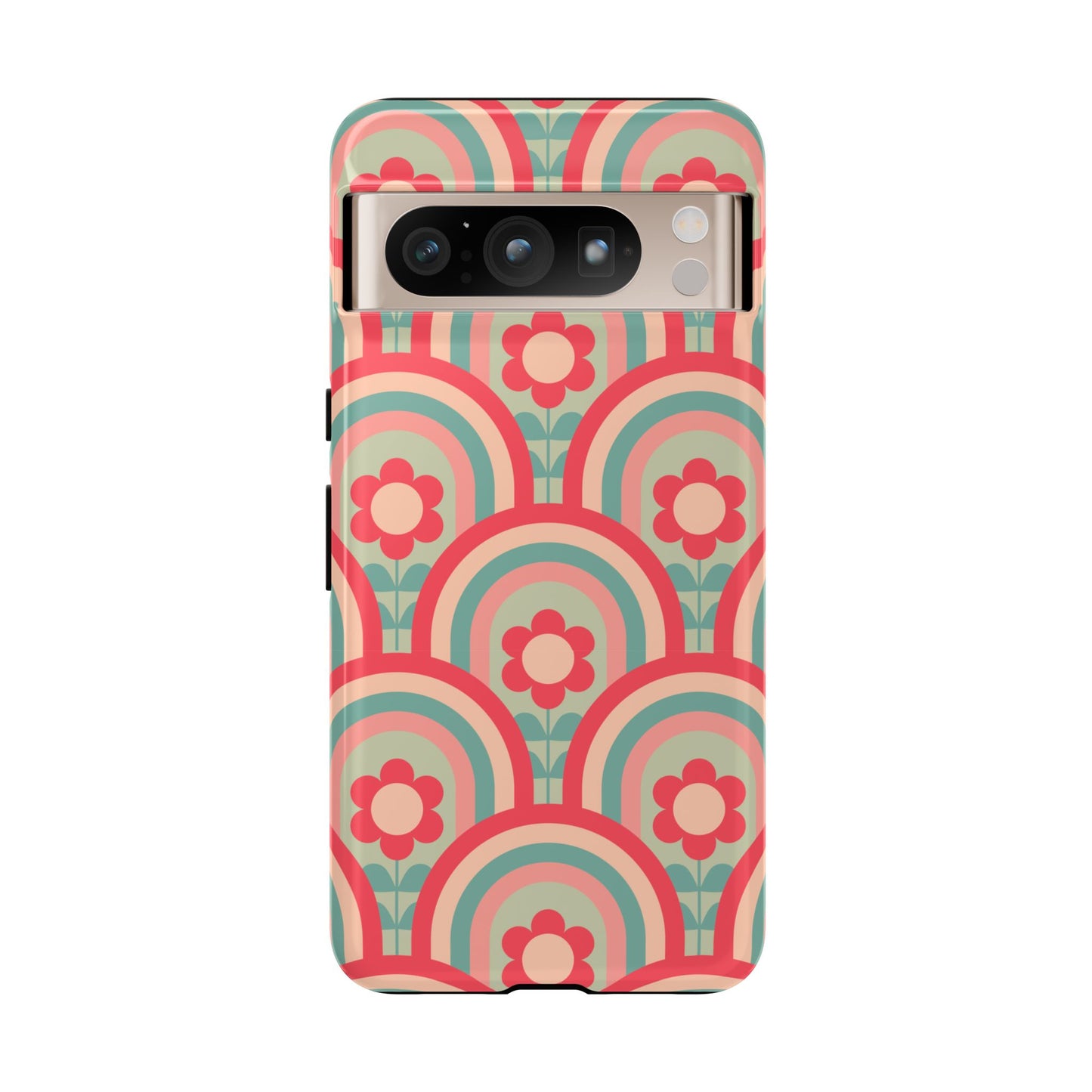 Retro Floral Rainbow Phone Case – Vintage Aesthetic for iPhone, Samsung & Google Pixel