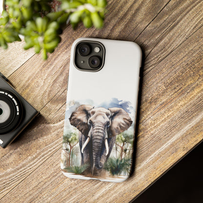 Majestic Watercolor Elephant Mobile Cover – Artistic Wildlife Design